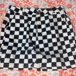 Checkers denim skirt